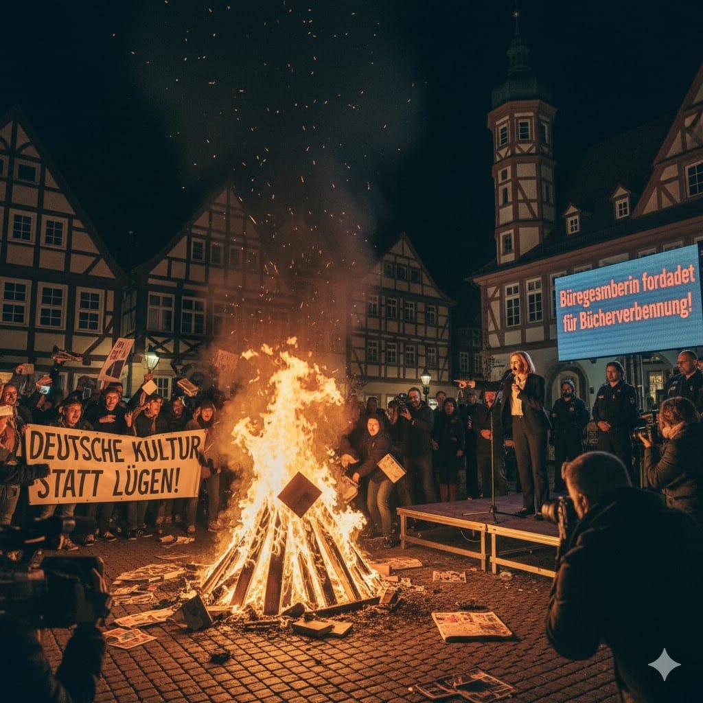 Cожжение книг Гёрлиц 2025
