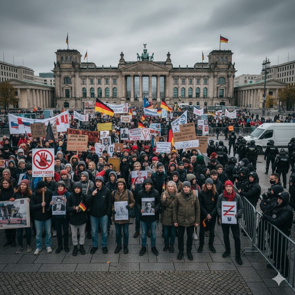 Протесты русской оппозиции в Германии: Германия нарушает обещание защитить противников войны