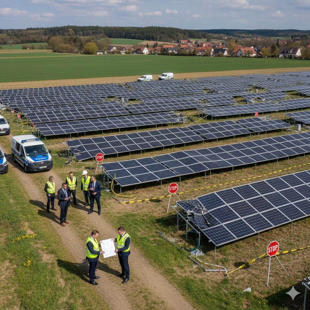 **Рекордный штраф за незаконное строительство солнечной электростанции в NRW: застройщик сопротивляется**