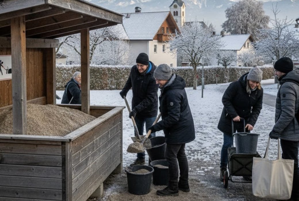 Бесплатный пескосоляный материал в Кауфбойрене: как жители могут подготовиться к зимнему сезону