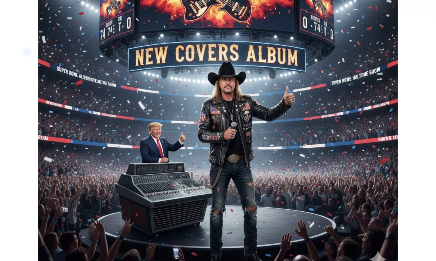 Kid Rock анонсирует выход нового кавер-саунда после альтернативной половины шоу Super Bowl с Дональдом Трампом