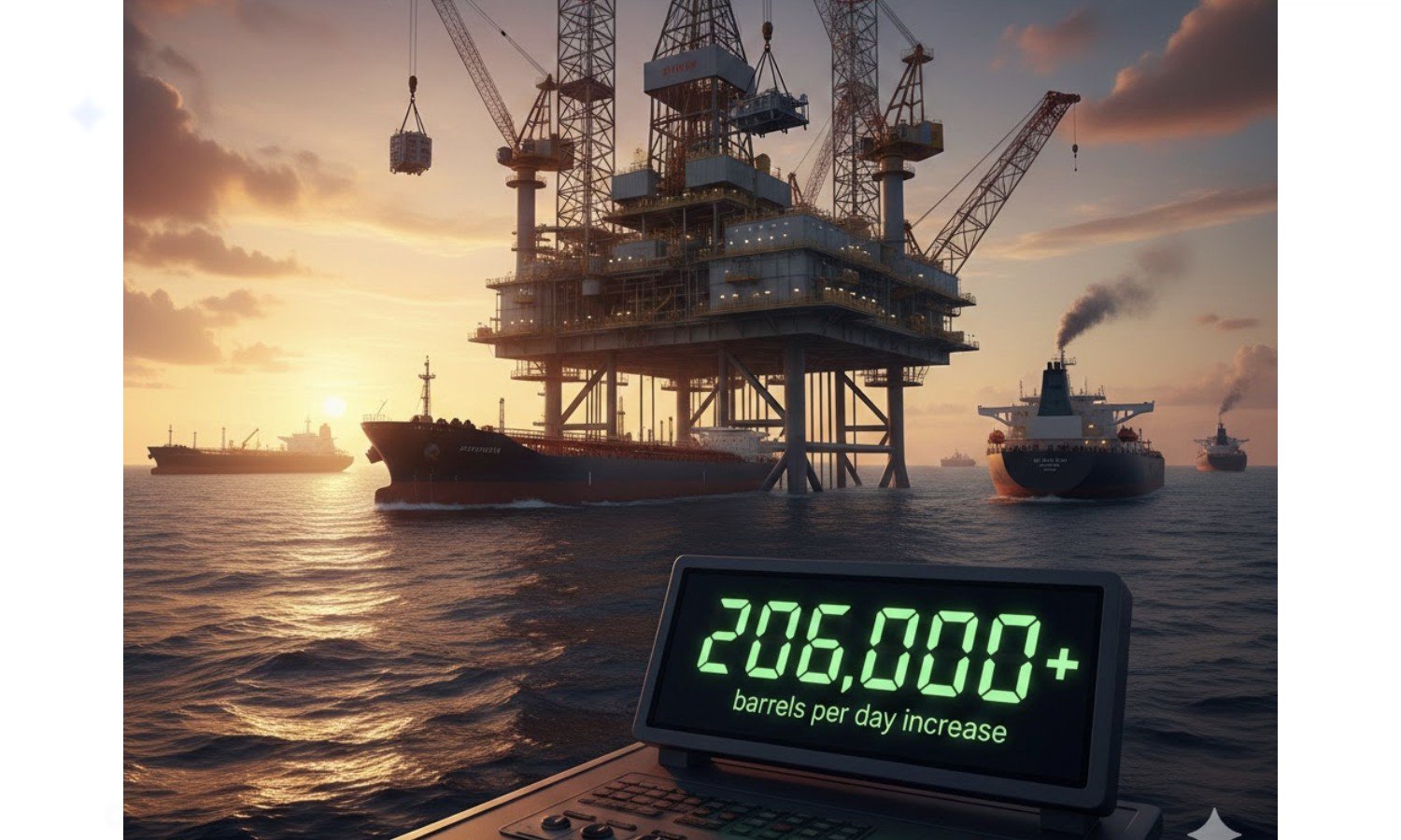 ОПЕК+ увеличивает добычу нефти на 206.000 баррелей в сутки