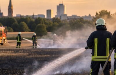 Лейпциг происшествия: Лейпциг: полевые пожары вокруг города потребовали более 100 пожарных