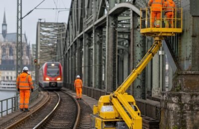 Кёльн транспорт: Кёльн: frisch sanierte Bahnstrecke Hagen-Köln ограничена из-за Schäden an Brücke