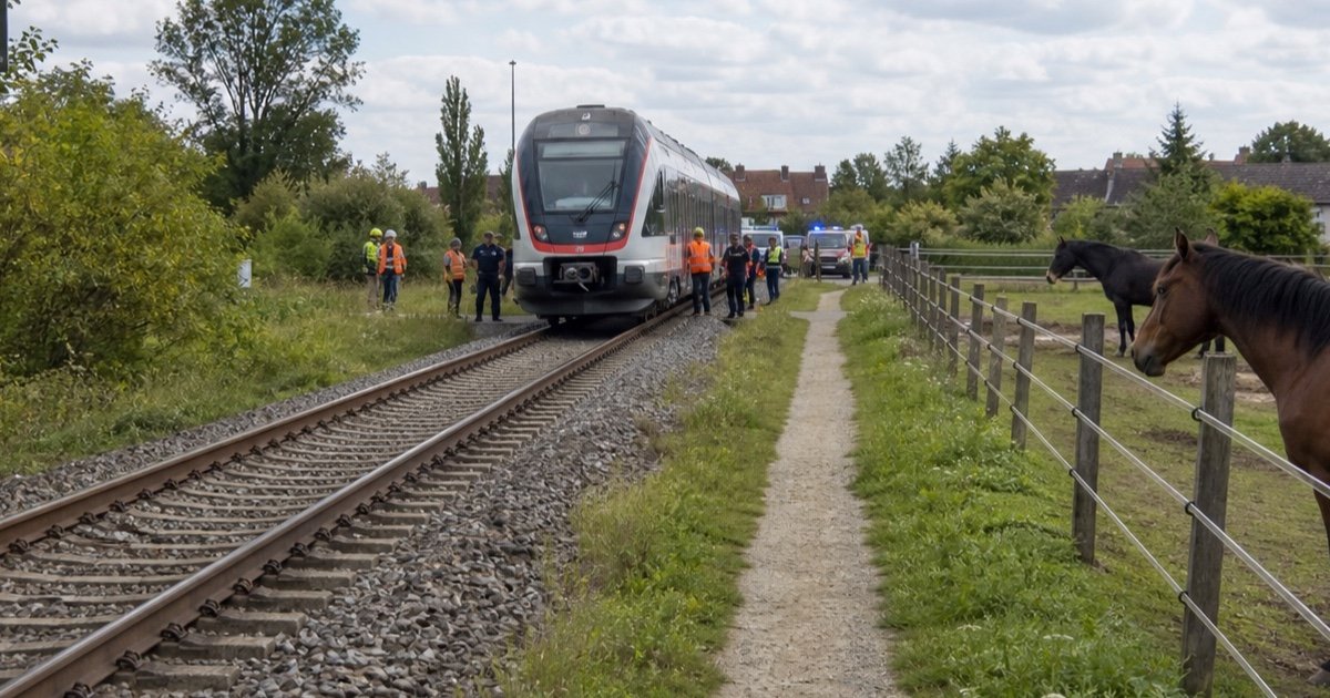 Дрезден транспорт: Дрезден транспорт: Pferde stoppen Zugverkehr bei Radebeul Дрезден транспорт: Дрезден транспорт: Pferde stoppen Zugverkehr bei Radebeul