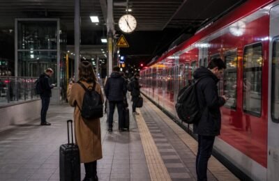 RB 26 вечером между Köln Bonn Flughafen и Köln Hbf