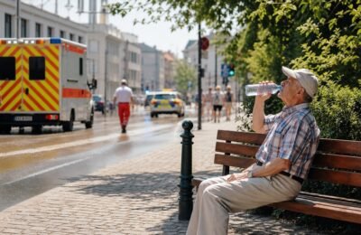 Летняя жара в городе Германии на фоне темы теплового риска