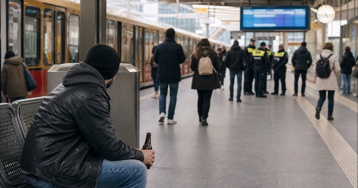 Безопасность на платформе вокзала в Берлине Безопасность на платформе вокзала в Берлине