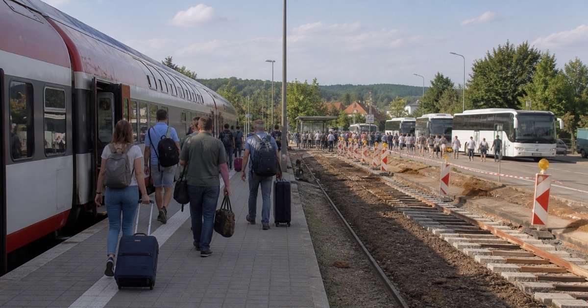 Пассажиры Deutsche Bahn и замена поездов автобусами на линии Augsburg - Ulm Пассажиры Deutsche Bahn и замена поездов автобусами на линии Augsburg - Ulm