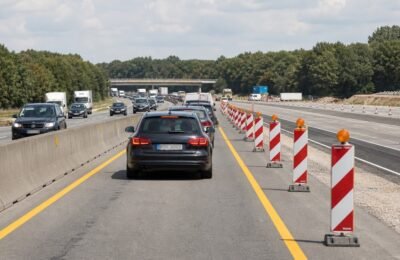 Автобан с перекрытием в сторону Мюнхена