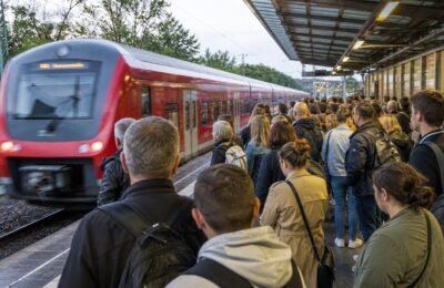 Переполненная платформа S-Bahn в Ганновере на фоне нехватки вагонов