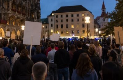 Вечерняя акция протеста в Мюнхене после резонансного полицейского инцидента