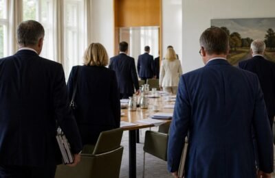 Участники правительственной встречи в Нойхарденберге перед заседанием кабмина