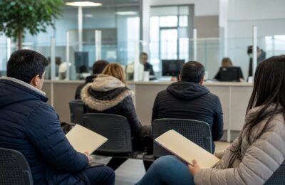 Миграция в Германии: посетители с документами в ведомстве