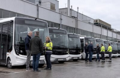 Электрический транспорт у завода в Hannover-Stöcken