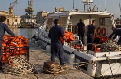 Гражданское спасательное судно в Средиземном море