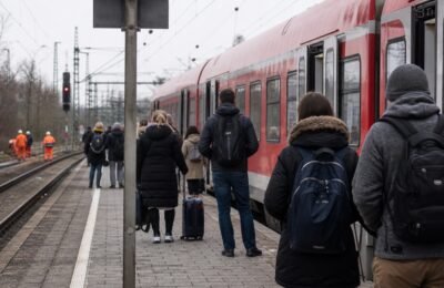 Deutsche Bahn: пассажиры ждут региональный поезд между Кёльном и Бонном