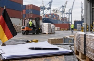 Экономика Германии: экспортные грузы на логистическом складе