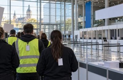 Лейпциг: сотрудники Messe Leipzig во время забастовки