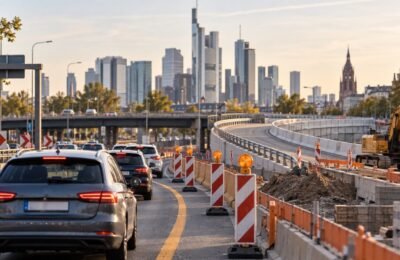 Франкфурт: ремонт на A661 у Friedberger Landstraße