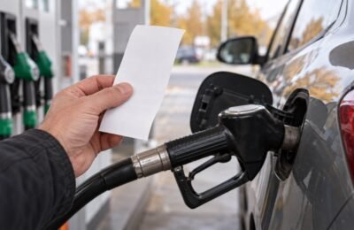 Инфляция в Германии: водитель проверяет расходы на топливо
