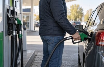 Цены на топливо в Германии: водитель заправляет автомобиль