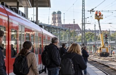 Ремонт контактной сети S-Bahn в Мюнхене