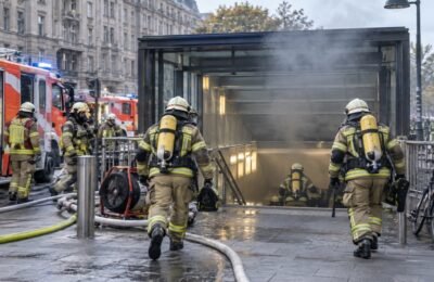 Происшествия в Берлине: пожарные у станции метро