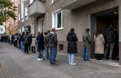 Очередь на просмотр квартиры на фоне дефицита жилья в Германии
